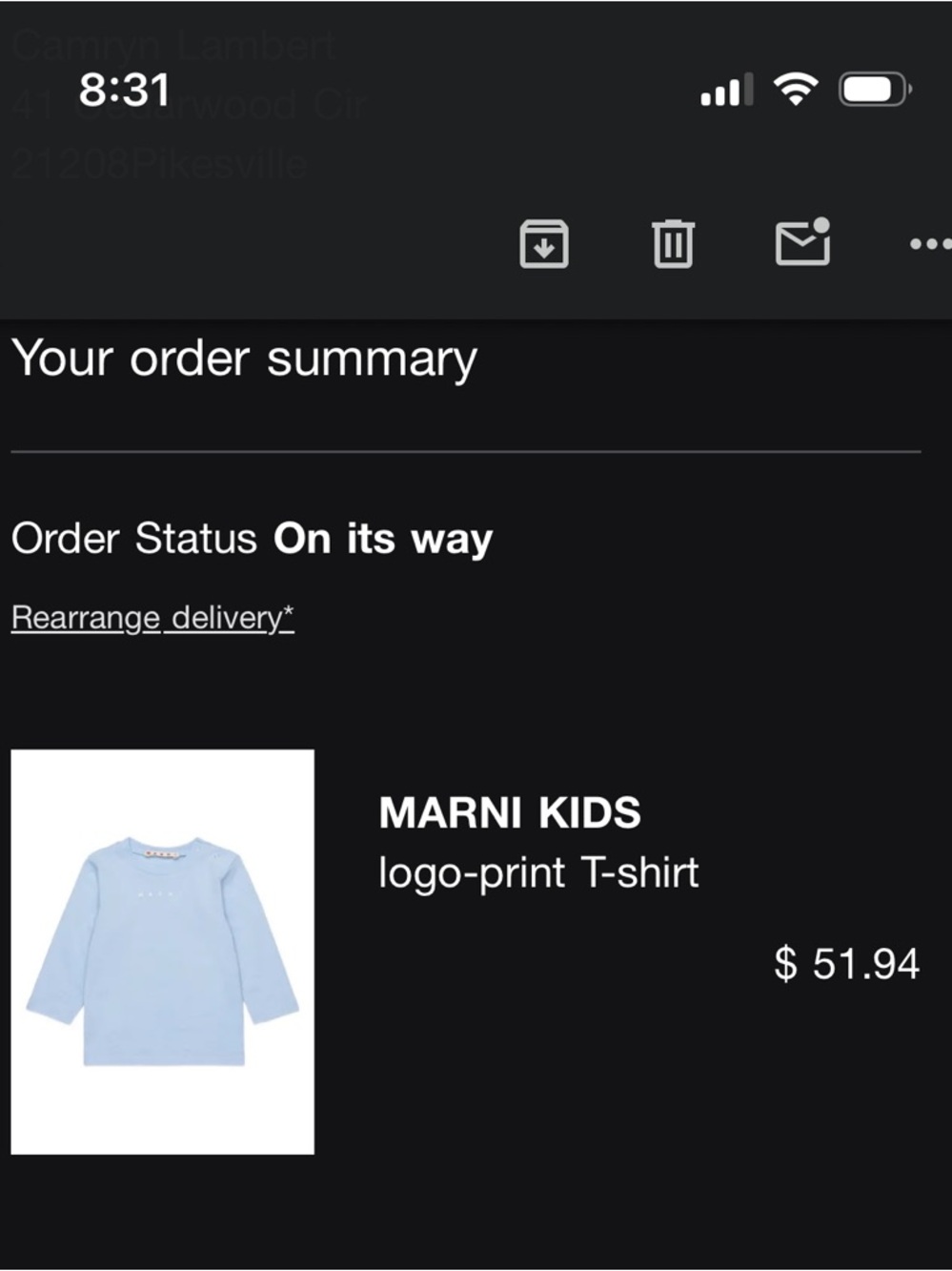 Marni Kids Logo Shirt  - Light Blue